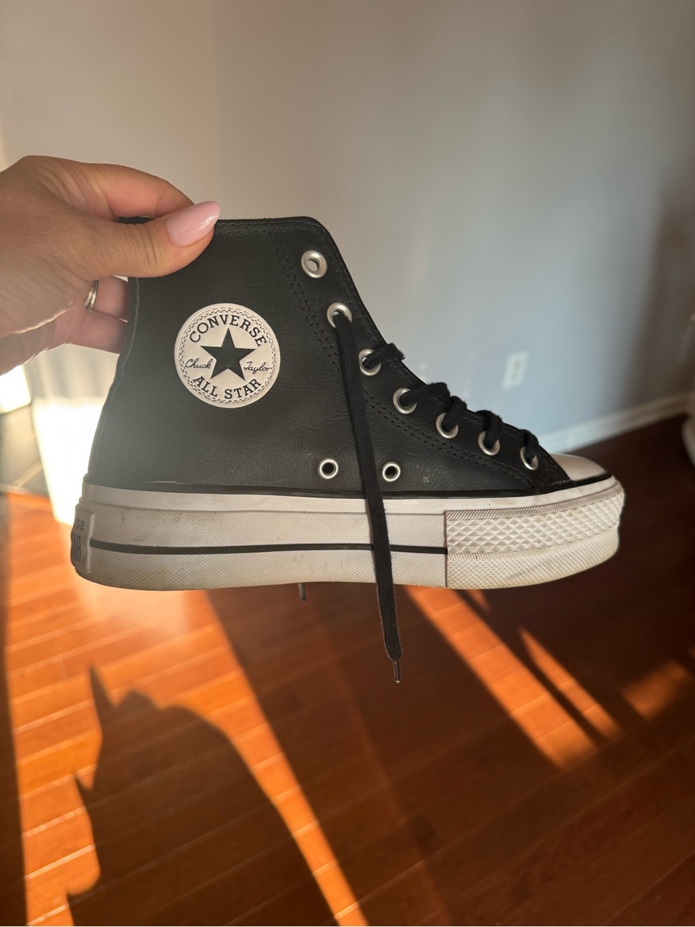 Converse Black High Top Platform Sneakers